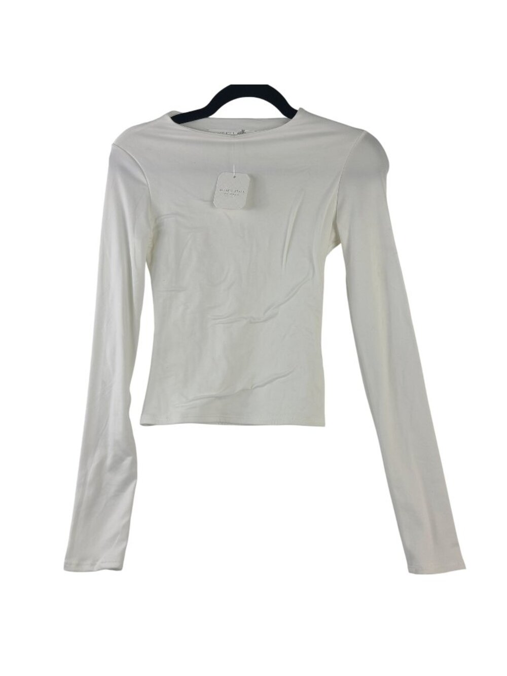 NEW Altard State Womens Long Sleeve Off-White Fitted Top Size S Cotton-Blend